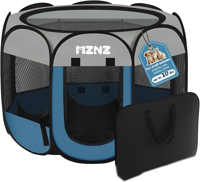 Dog Cat Playpen, Portable Small Animal Playpen Crate Indoor by MZNZ