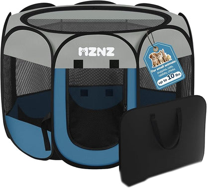 Dog Cat Playpen, Portable Small Animal Playpen Crate Indoor by MZNZ