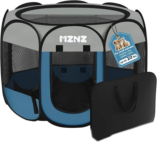 Dog Cat Playpen, Portable Small Animal Playpen Crate Indoor by MZNZ