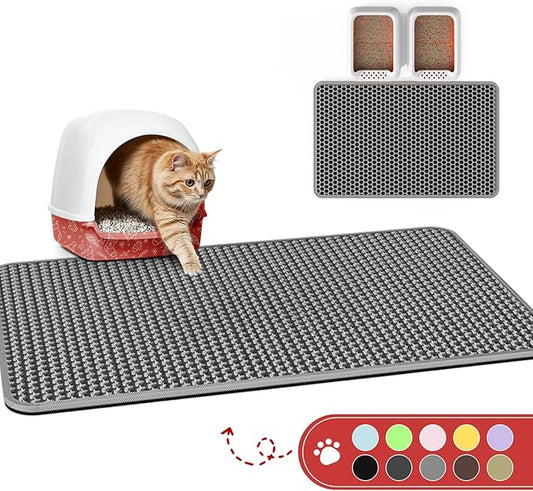 Cat Litter Mat - 30'' x 24'' Large Litter Trapping Mat, Waterproof, Urine-Proof by Powools