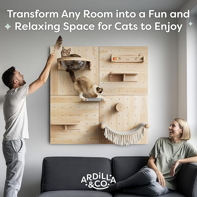 Ardilla & Co. Cat Wall Furniture – Wall-Mounted Modular Wooden Boards - Image 4