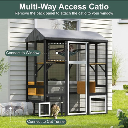 TIMHAKA 71 inch Large Catio Outdoor Cat Enclosure, Cat Catio - Image 3