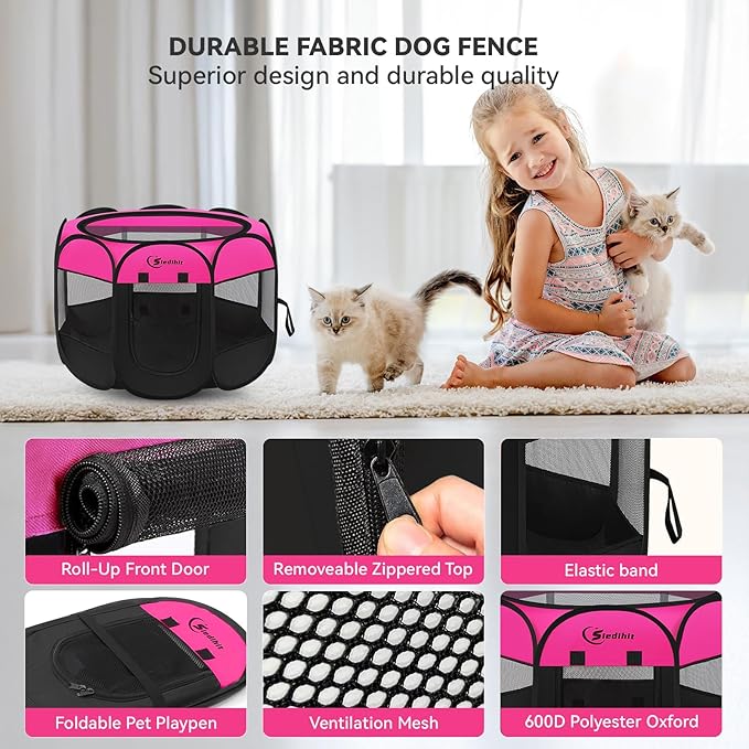 Siedihit Dog Playpen, Puppy Pet Playpens Indoor - Image 4