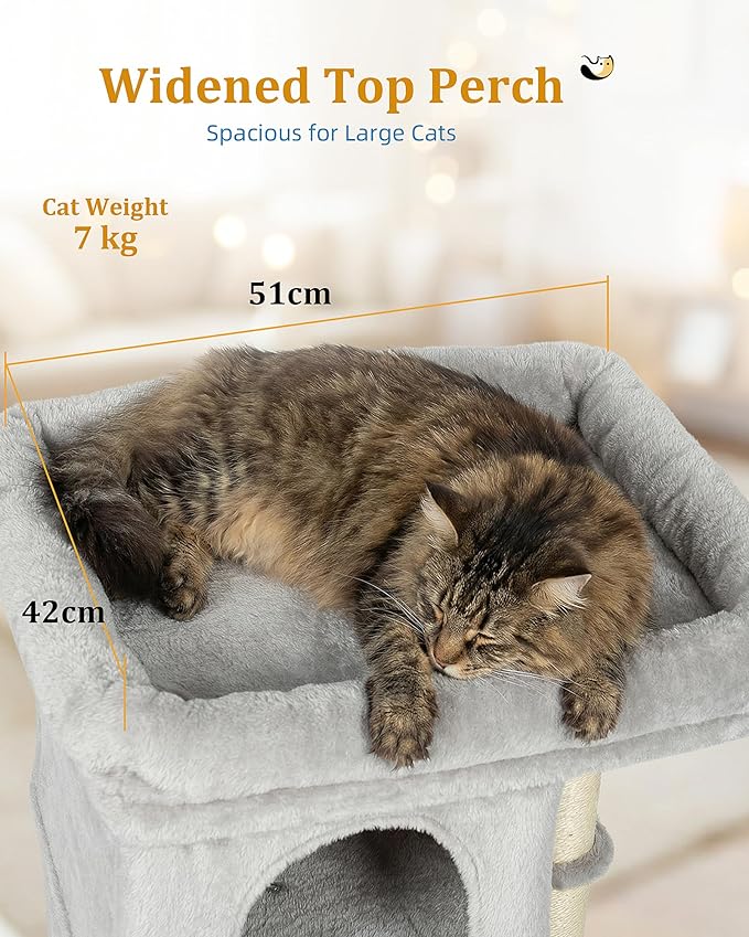 Aechonow Cat Tree for Large Cat, 19x16.5In Large Cat Perch, Adult Cat Tower for - Image 3