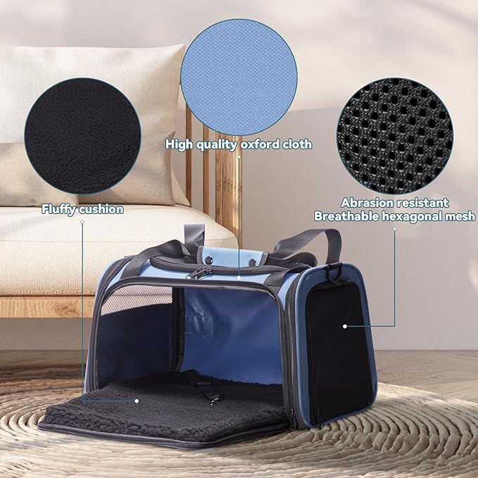 PETSFIT Pet Carrier, Dog Carrier Airline Approved, Collapsible Soft Sided TSA - Image 2
