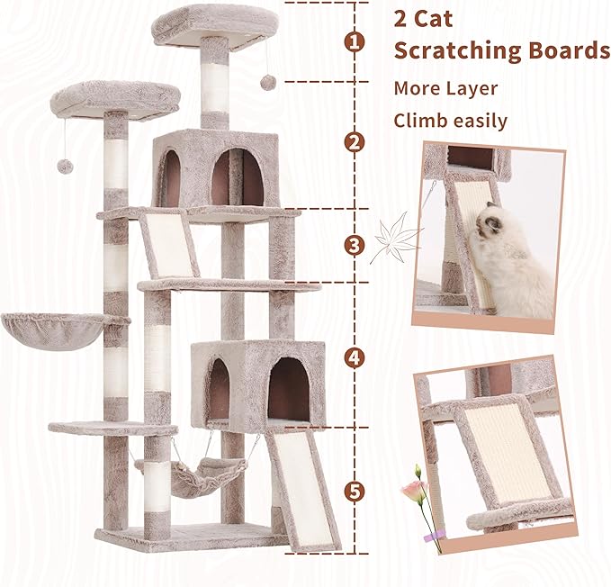 Gitelsnour Cat Tree for Indoor Cats, Sturdy Cat Tree House - Image 2