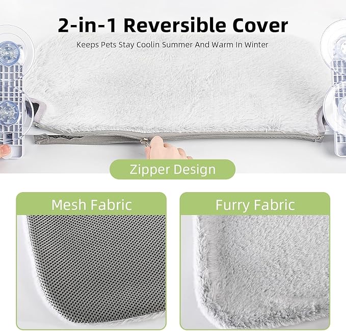 2PCS Replacement Cover for Cat Window Perch, L Size Cordless Cat Window Hammock - Image 3