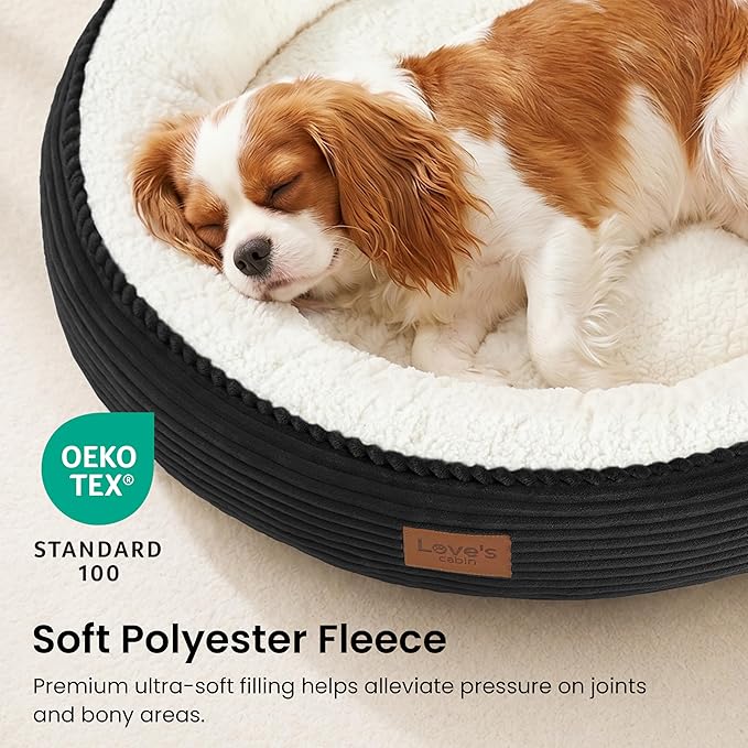 Love's cabin Round Donut Cat and Dog Cushion Bed, 30in Pet Bed - Image 7