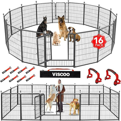 VISCOO Dog Playpen Outdoor, 16 Panels 40" High Metal Dog Fence by VISCOO
