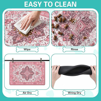 Pet Feeding Mat for Floors Waterproof Dog Mat for Food and Water Absorbent - Image 4