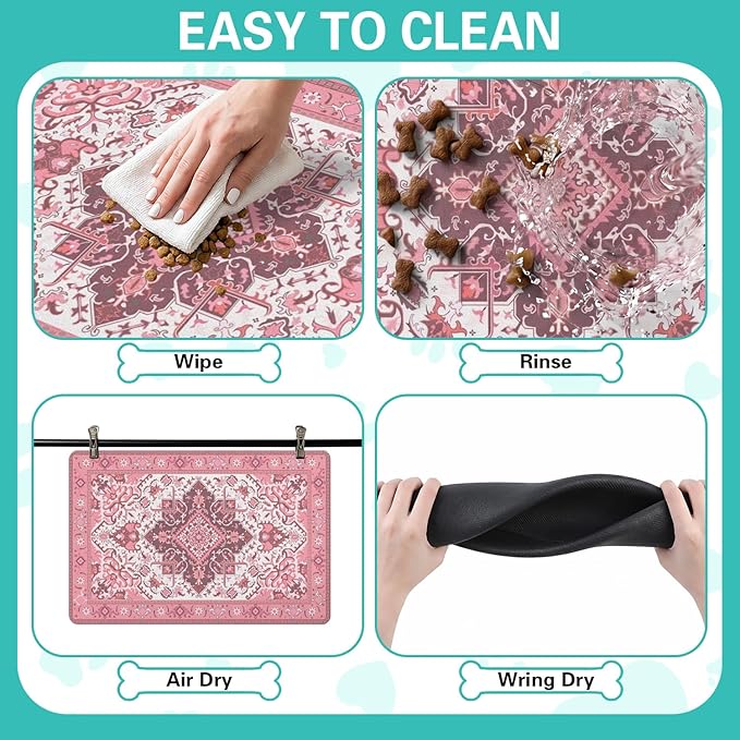 Pet Feeding Mat for Floors Waterproof Dog Mat for Food and Water Absorbent - Image 4