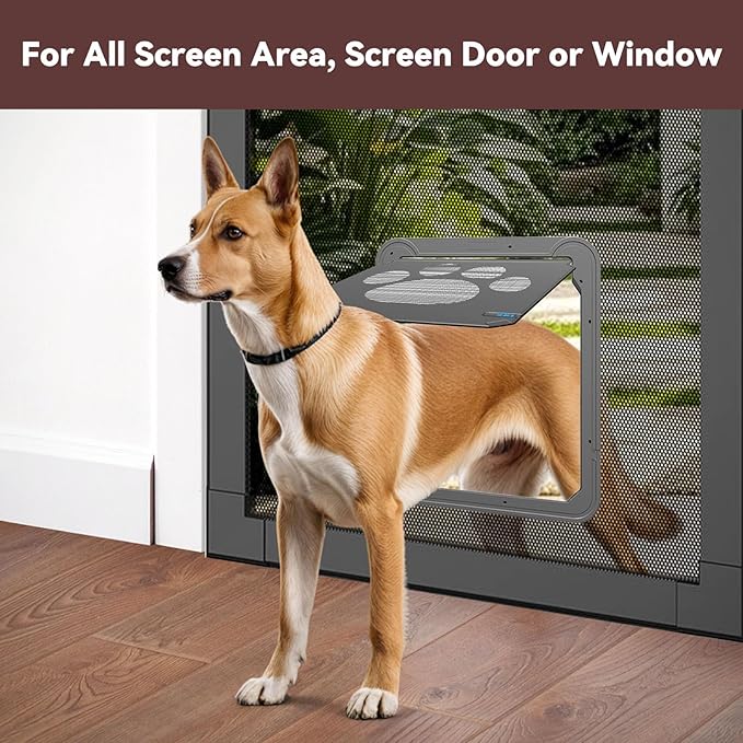 Dog Door for Screen Door with Magnetic Closure Pet Screen Door for Sliding - Image 4