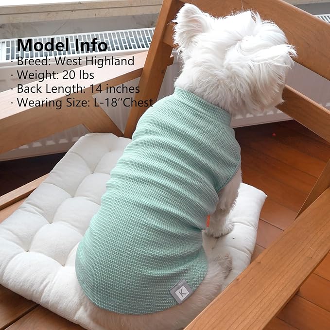 KYEESE 2Pack Dog Shirts Waffle for Small Dogs Stretchy Pet T-Shirts Lightweight - Image 8