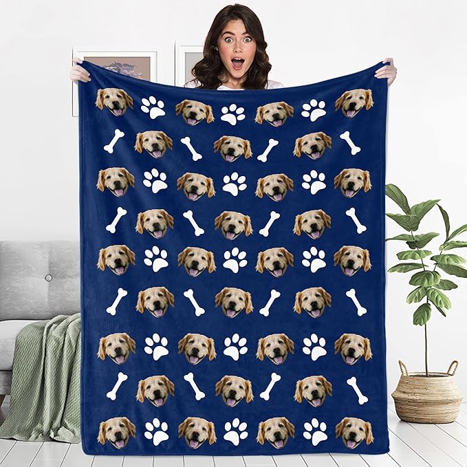Custom Dog Memorial Blanket by Ecautly