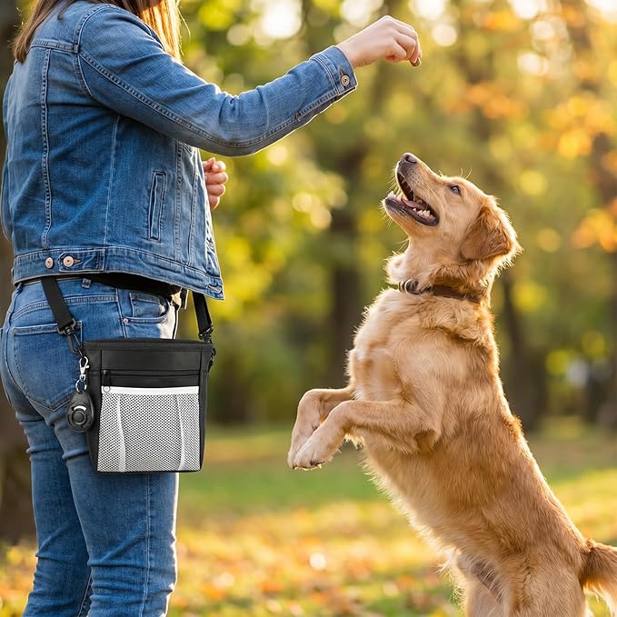 Dog Treat Pouch with Pet Training Clicker, Dog Puppy Training Treat Bag Poop - Image 6