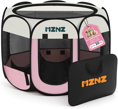 Dog Playpen, Portable Puppy Pet Crate Indoors by MZNZ