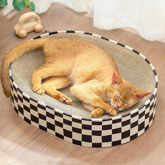 Conlun Cat Scratcher Cardboard, 2 in 1 Oval Cat Scratch Pad Bowl by Conlun
