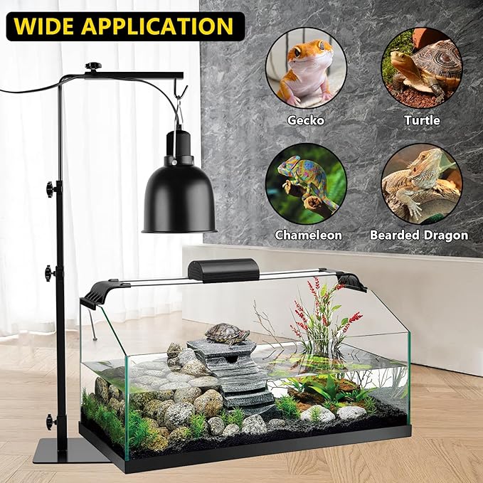 LUCKY HERP Reptile Lamp Stand, Adjustable 14-37 inch Metal Floor Light Holder - Image 6