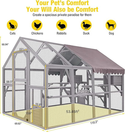 Aivituvin Catio for Multiple Cats, Large 56.54ft² Outdoor Enclosure, - Image 2
