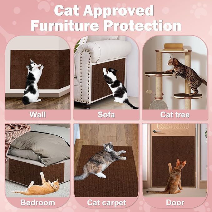 ENONCI Anit Cat Scratch Couch Furniture Protector, 78.7x15.8 Cat Wall Corner - Image 4