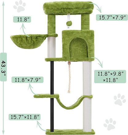 Gitelsnour Cat Tree, Cat Tower for Indoor Cats, 43.3 inch Cat Tree Tower - Image 3