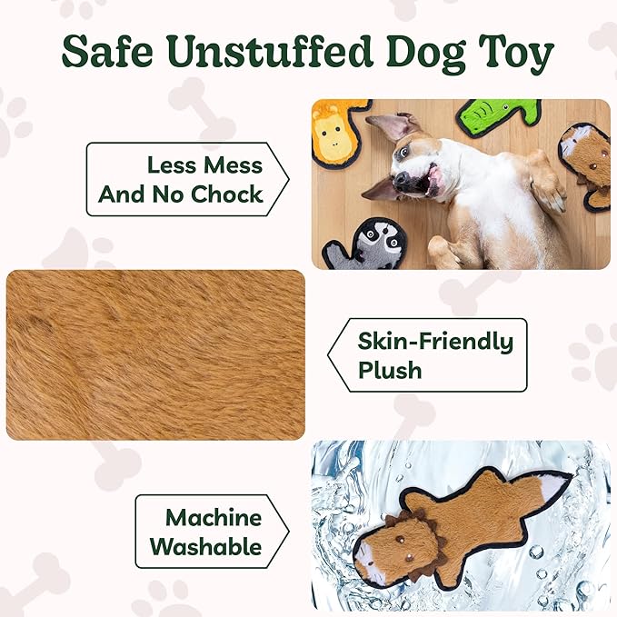 SHARLOVY No Stuffing Dog Toys Crinkle Squeaky, Long Lasting Chews - Image 5
