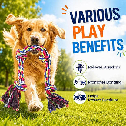 Tough Dog Rope Toys for Aggressive Chewers, Tough Tug of War Dog Toys for Large - Image 6