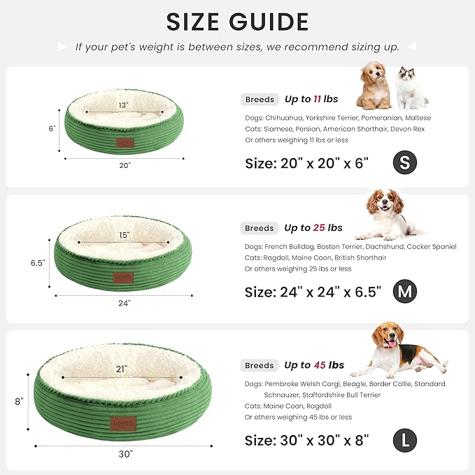 Love's cabin Round Donut Cat and Dog Cushion Bed, 30in Pet Bed - Image 4