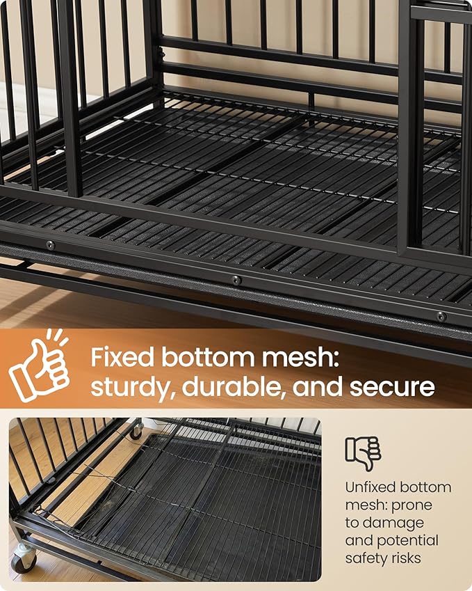 Feandrea Heavy-Duty Dog Crate, 5-Minute Quick Assembly, Foldable Dog Kennel Cage - Image 4