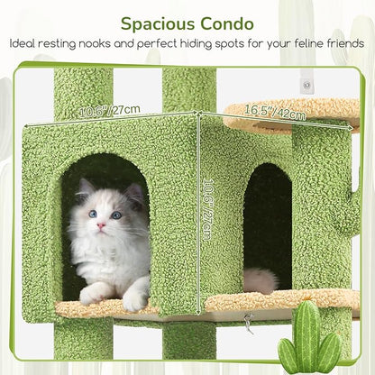 Globlazer Extra Large Platform Cactus Cat Tree, 65in Sturdy Cat Tree - Image 4