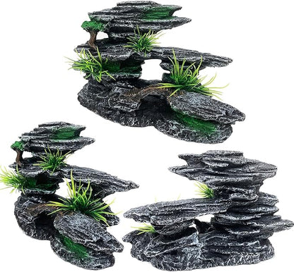 Aquarium Mountain View Stone Ornament Tree Rock Cave Aquarium Decorations - Image 5