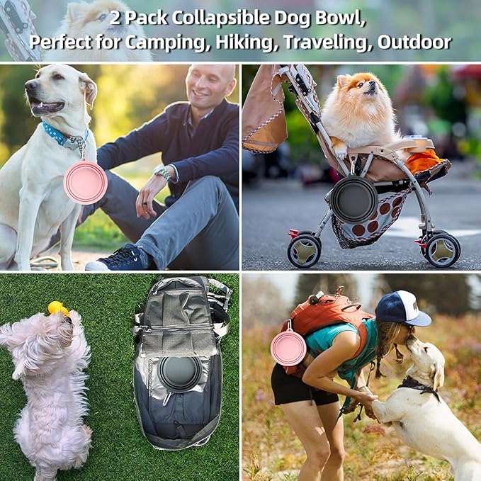 Kytely Collapsible Dog Bowls X-Large, 2 Pack Foldable Travel Bowls, Portable - Image 2