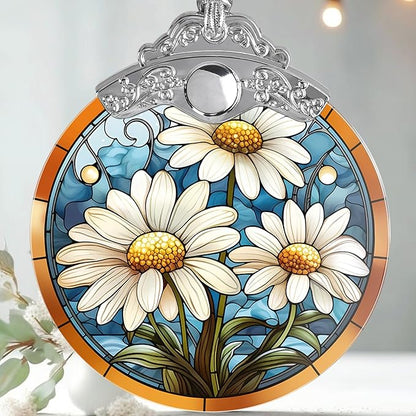 Stained Glass Christmas Ornament, Jocidea Daisy Christmas Decorations, by Jocidea