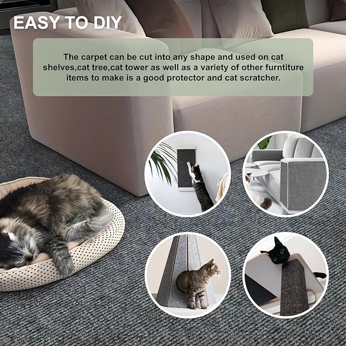 Cat Scratch Couch Furniture Protector, Self-Adhesive Cat Scratch Pad Deterrent - Image 5