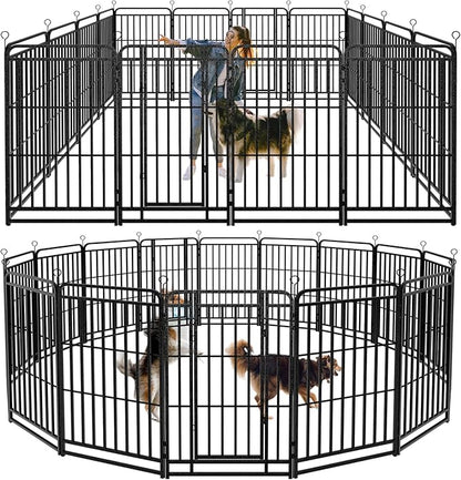 Kfvigoho Heavy Duty Dog Playpen: 16 Steel Panels 47" Height, Square Steel Pipe by Committedtobetterpetlife