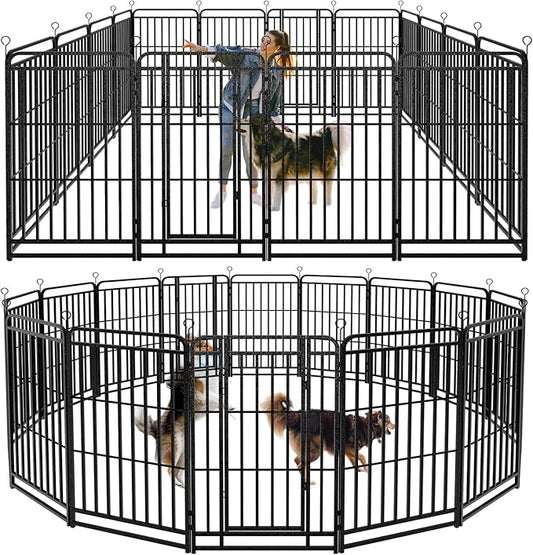 Kfvigoho Heavy Duty Dog Playpen: 16 Steel Panels 47" Height, Square Steel Pipe by Committedtobetterpetlife