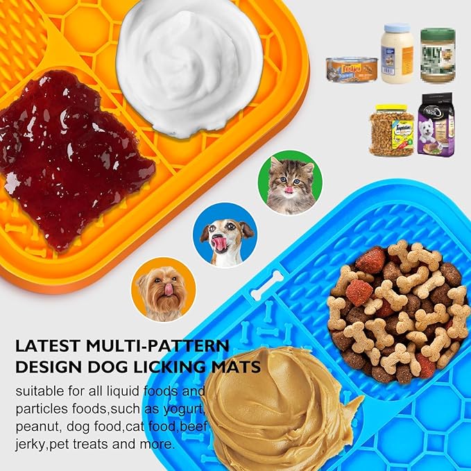 2 PCS Lick Mat for Dogs, Slow Feeder Licking Mat, Anxiety Relief Lick Pad - Image 3