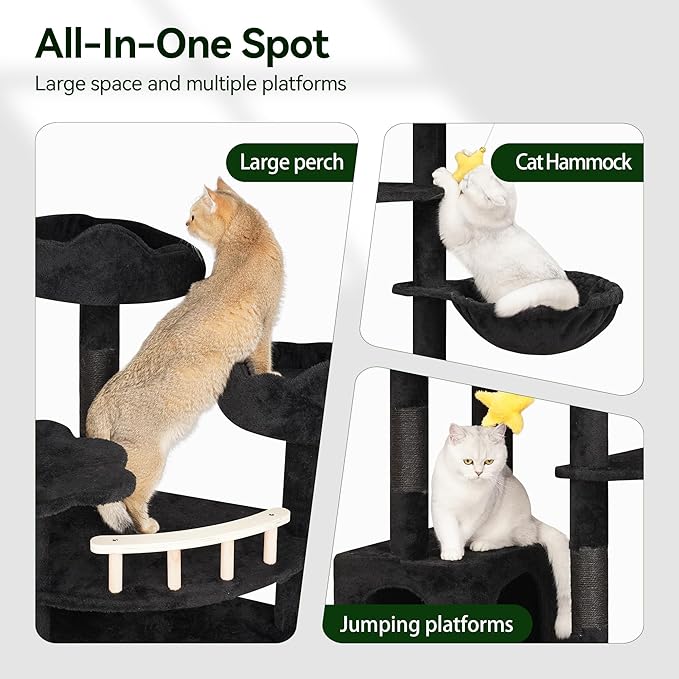 Meecal 79inch Giant Cat Tree for Heavy Duty Big Cats, Cat Condo - Image 4