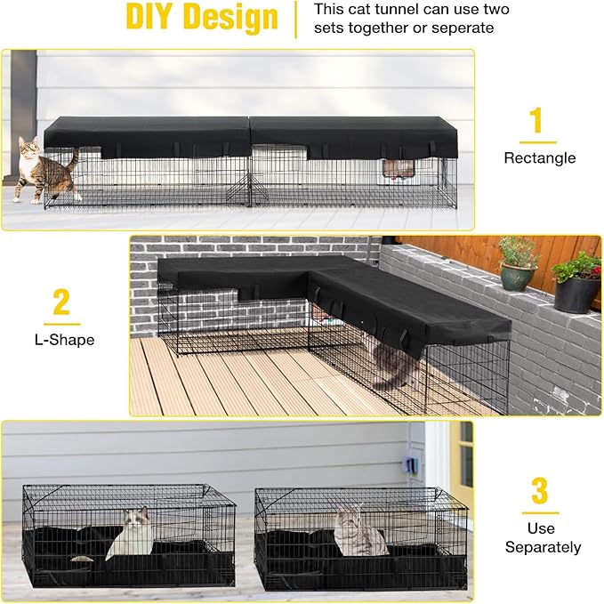 Aivituvin Cat Tunnel with Extendable Design 90.6" L, Metal Wire Outdoor Cat - Image 3