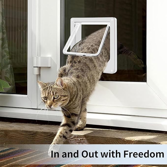 Cat Door for Interior Exterior Door, 4-Way Locking Flap for Cats & Dogs - Image 5