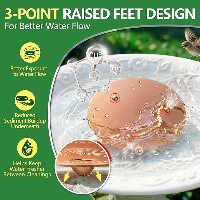 Factee 2PCS Bird Bath Copper Disk – 0.6mm Thick 99.9% Pure Copper Cleaning Disk - Image 3