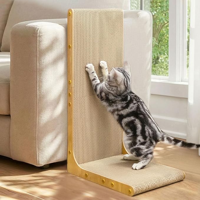 Conlun Cardboard Cat Scratcher, Vertical Wall-Leaning Scratching Board to by Conlun
