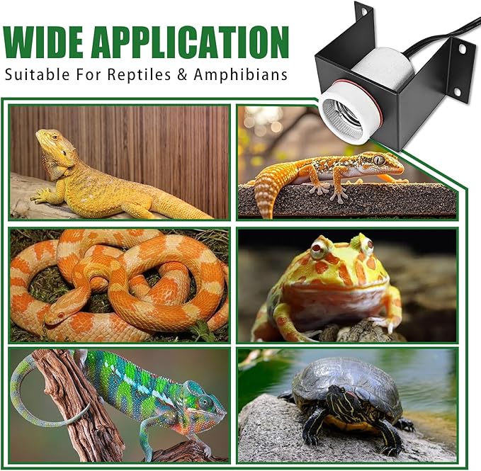 2PCS Reptile Light Fixture, Reptile Terrarium Heat Lamps Holder Bracket - Image 7