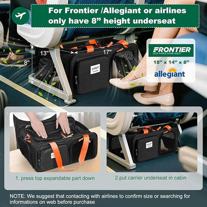 pidipiti 17x13x8 Frontier Allegiant Breeze Airlines Approved top Expandable pet - Image 2