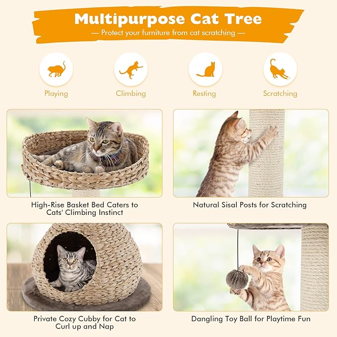 Tangkula Modern Cat Tree, Small Cat Tower - Image 5