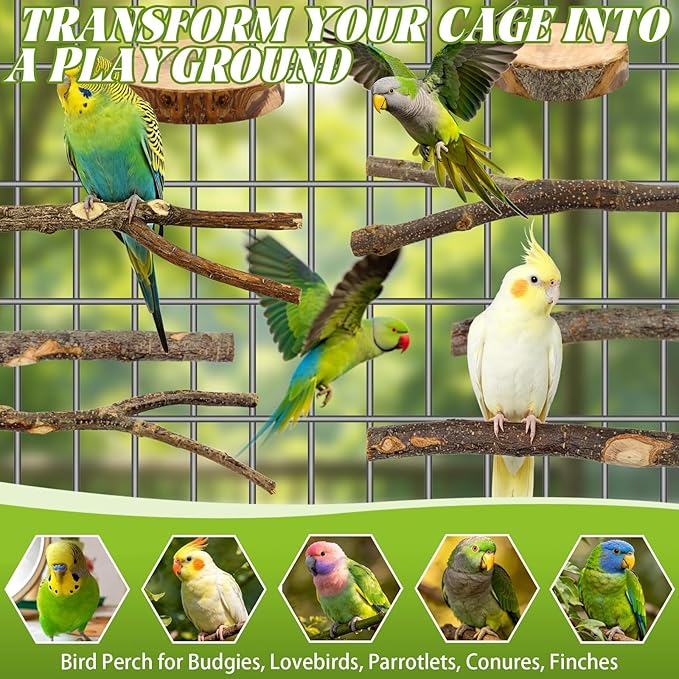 8 PCS Bird Perch Set for Cage - Image 7