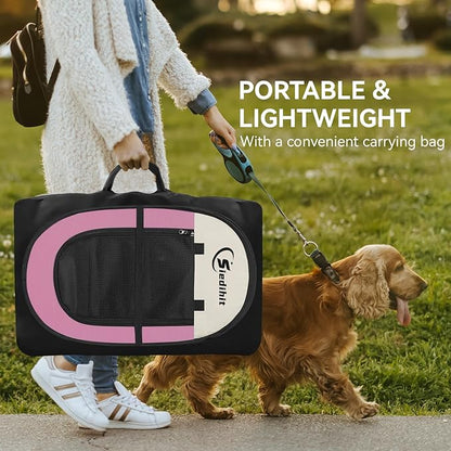 Siedihit Pink Puppy Playpen for Middle Dog Cat, Dog Tent Crates Cage - Image 6