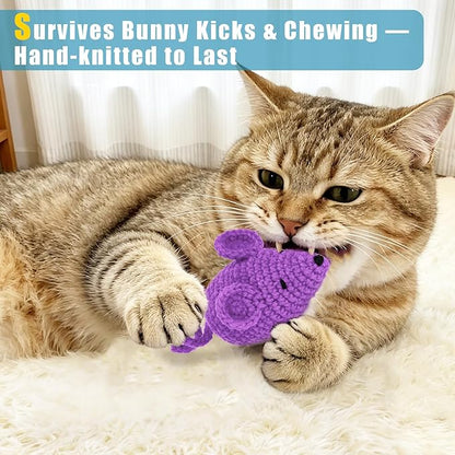 Retro Shaw Catnip Toys Crochet Mice Cat Toys, Stuffed - Image 2