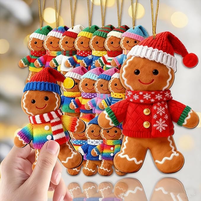 16 Pcs Gingerbread Man Ornaments by BHOOKA