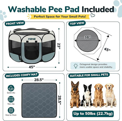 Dog Playpen with Pee Pad, Portable Puppy Pet Crate Indoors - Image 2